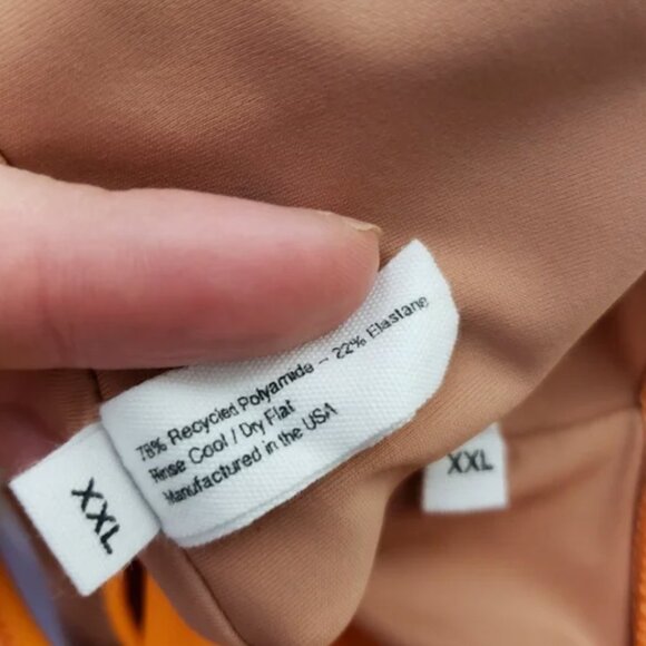 Nu Swim Orange Bikini Set High Waisted XXL Plus Size Simple Modern Solid - Picture 3 of 7